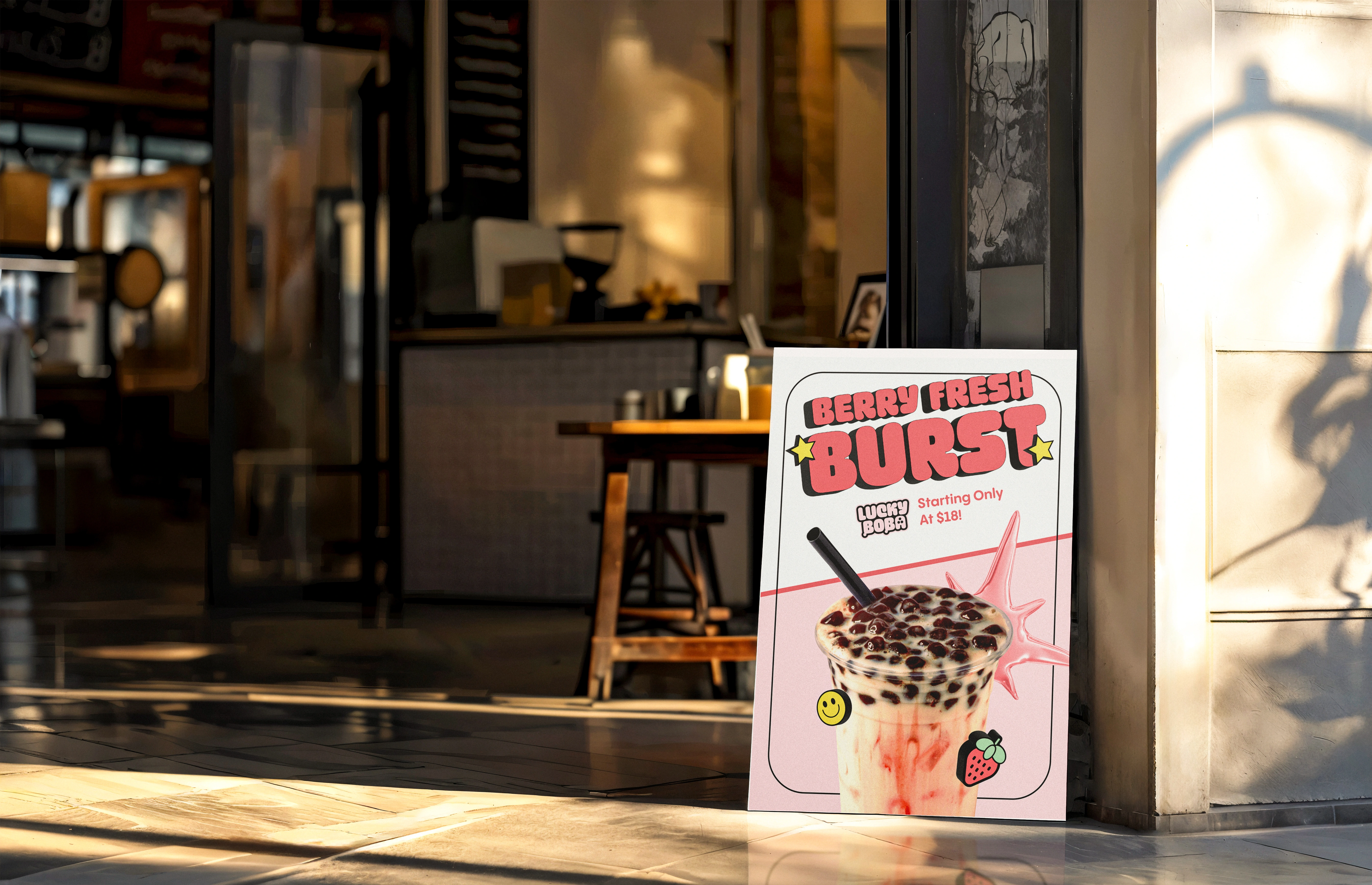 Lucky Boba Strawberry Advertisement